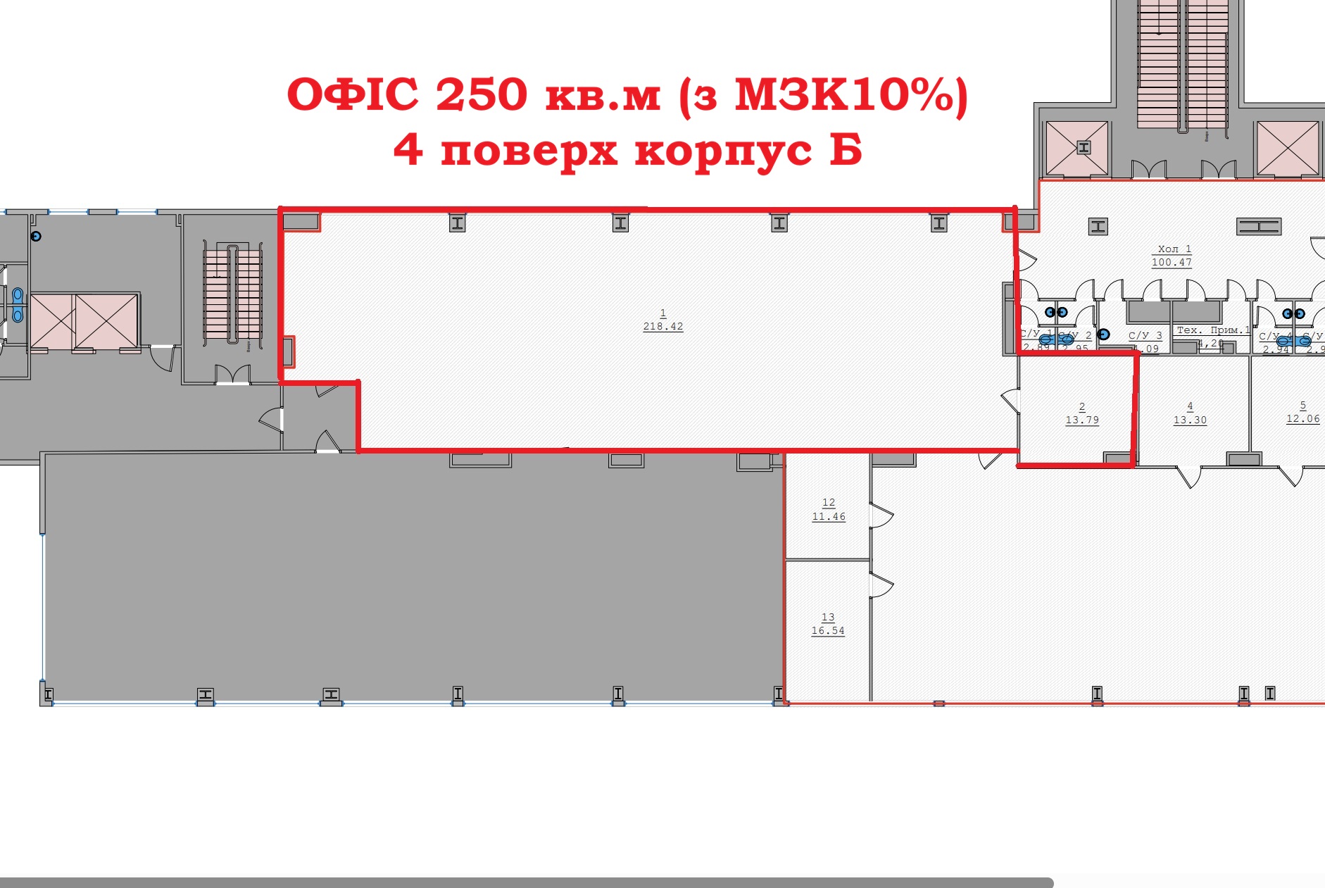 OFFICE FOR RENT, 250m² 4st FLOOR, BC IRVA 7